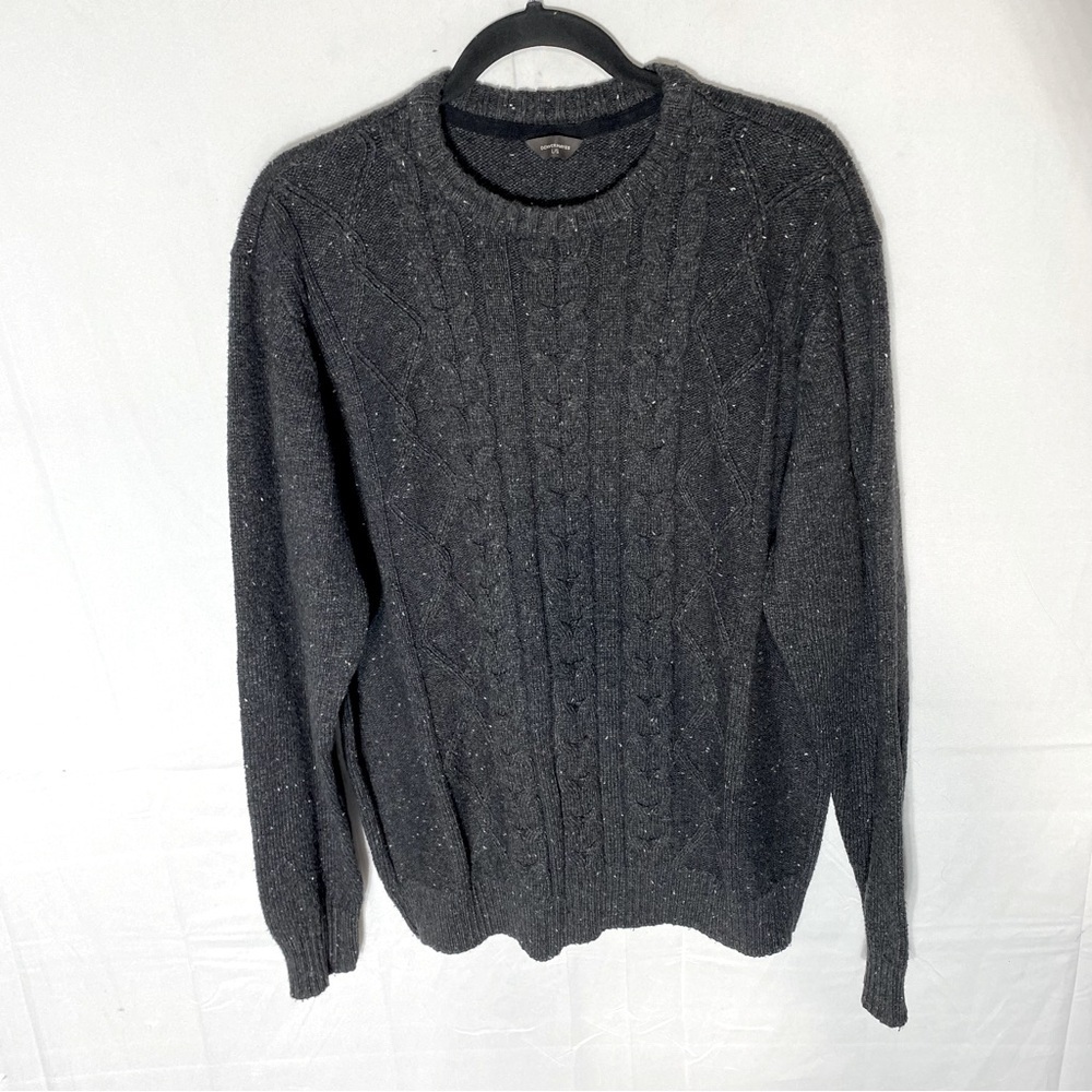 Denver Hayes Dark Grey Cable Knit Crew Neck Sweater L - Picture 16 of 16